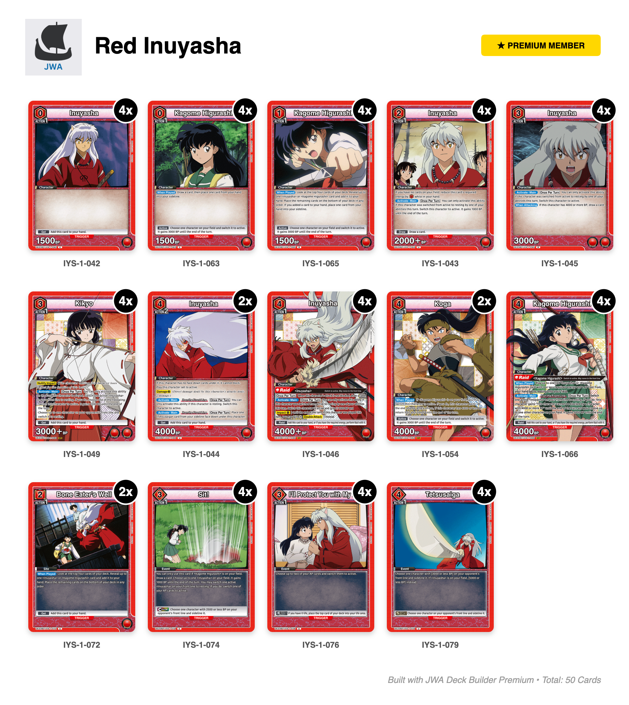 Inuyasha Deck List
