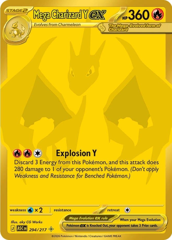 Mega Charizard Y ex Ascended Heroes Mega Hyper Rare Pokemon Card