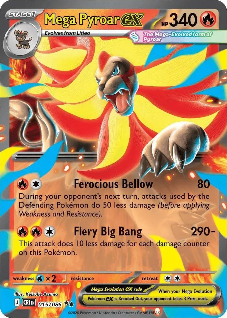 Mega Pyroar ex - Chaos Rising Pokemon TCG Card