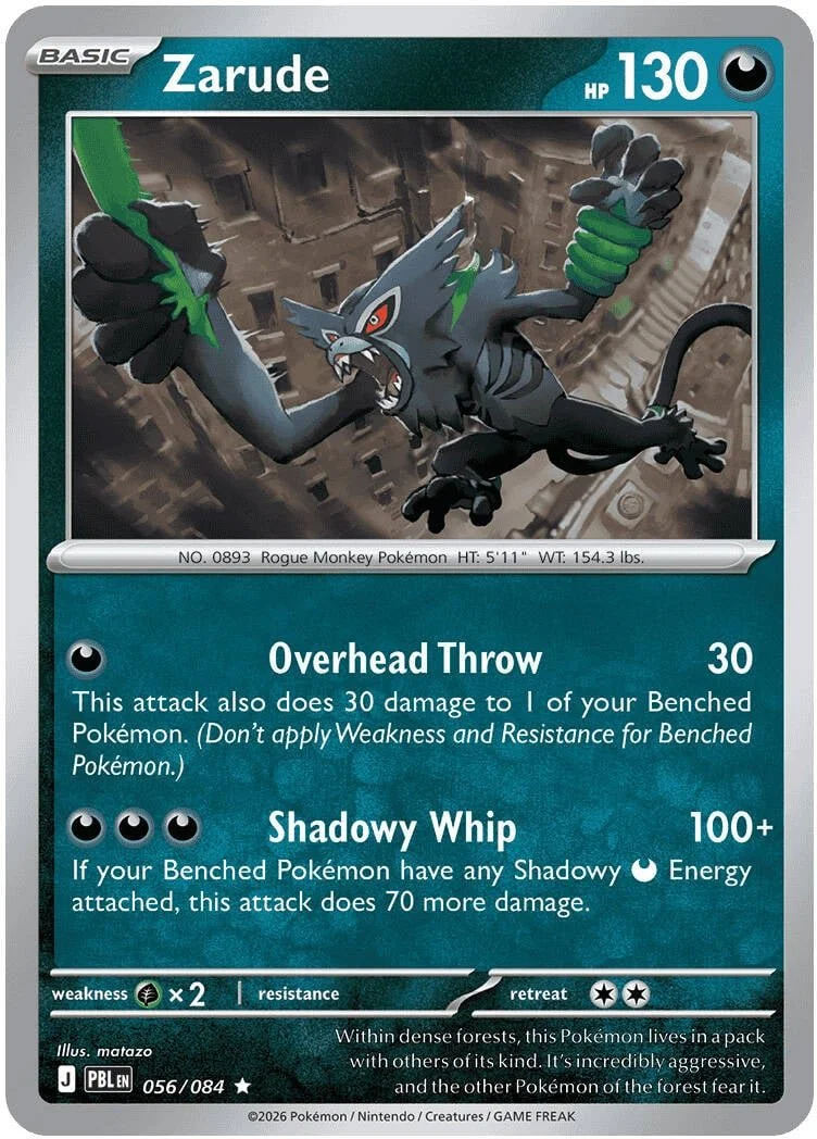 Zarude - Pitch Black Pokemon TCG Card