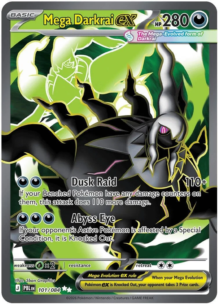 Mega Darkrai ex - Pitch Black Pokemon TCG Card