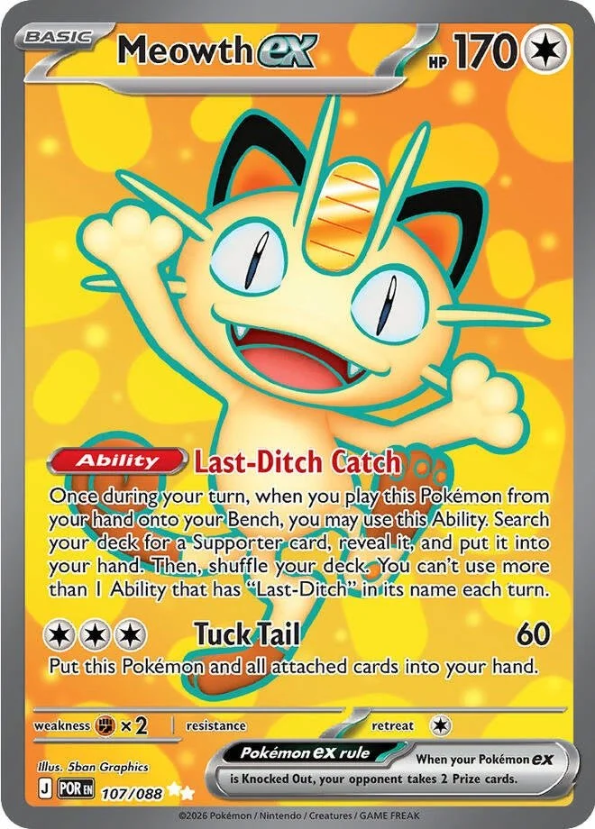 Meowth ex Perfect Order Ultra Rare Pokemon Card