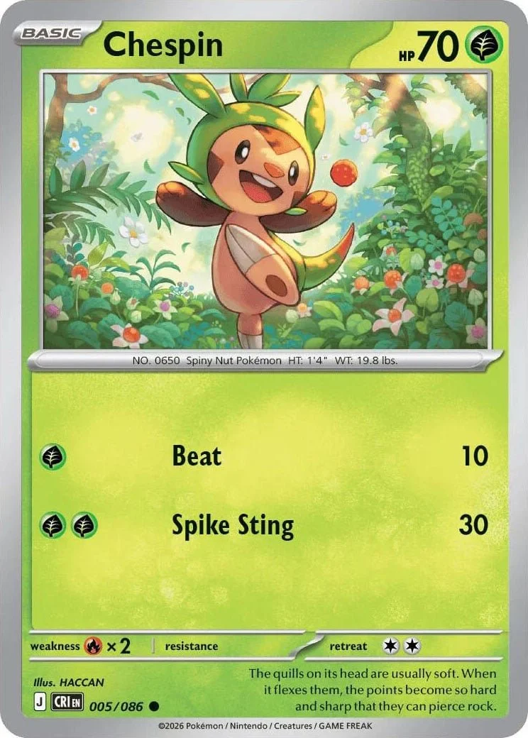Chespin - Chaos Rising Pokemon TCG Card