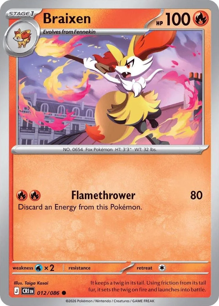 Braixen - Chaos Rising Pokemon TCG Card