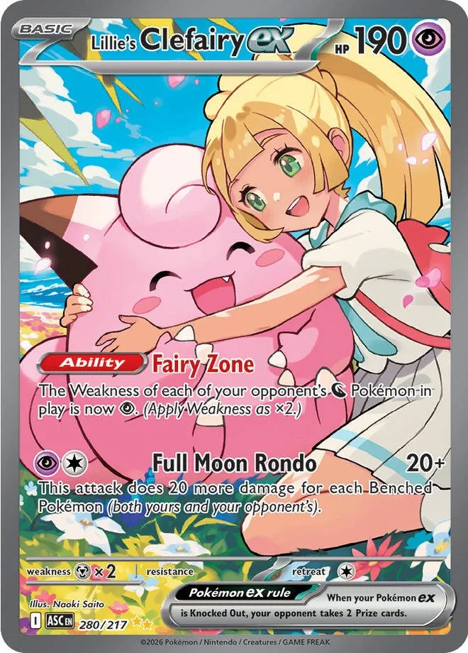 Lillie's Clefairy ex Ascended Heroes Special Illustration Rare Pokemon Card