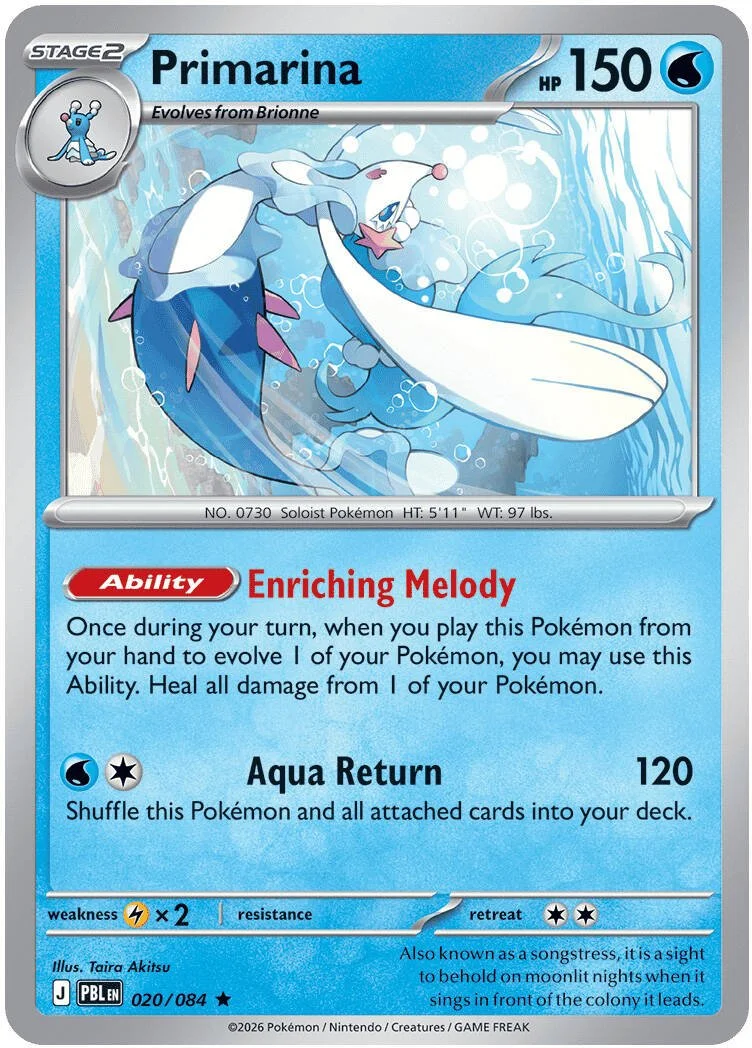 Primarina - Pitch Black Pokemon TCG Card