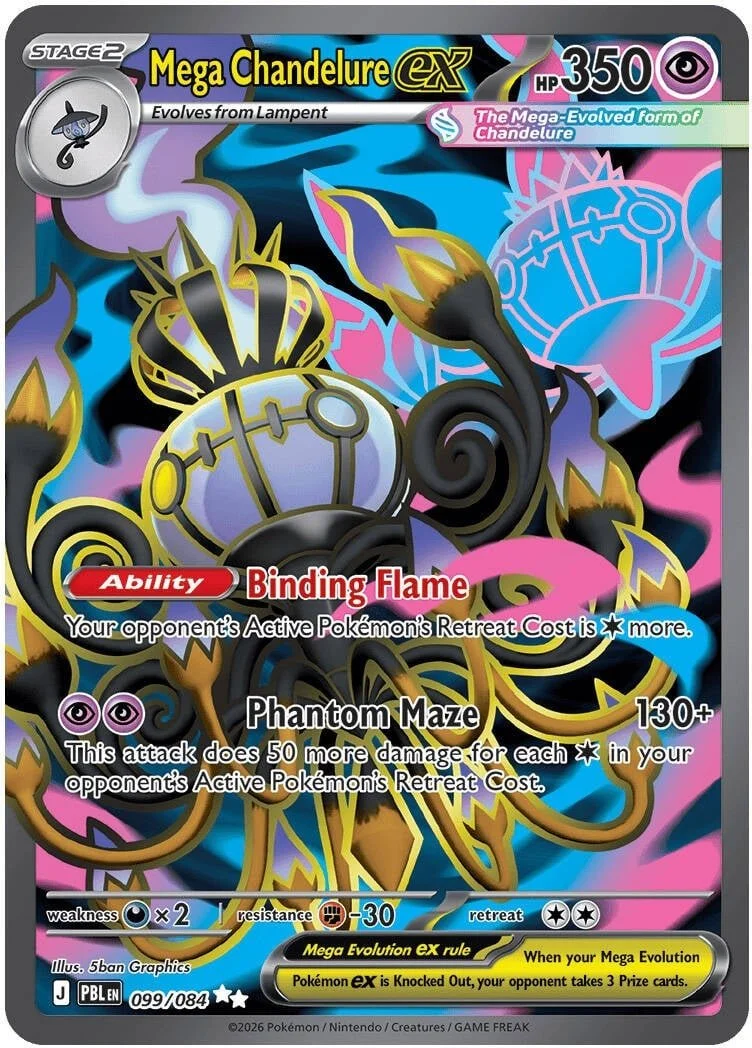 Mega Chandelure ex - Pitch Black Pokemon TCG Card