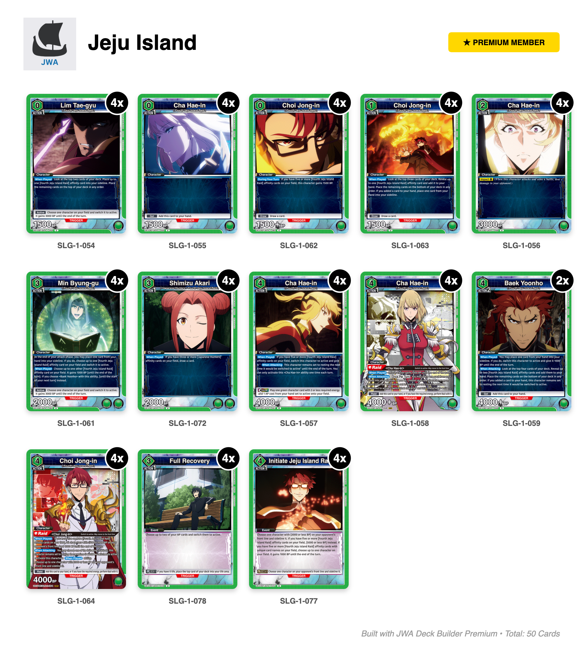 Solo Leveling Deck List
