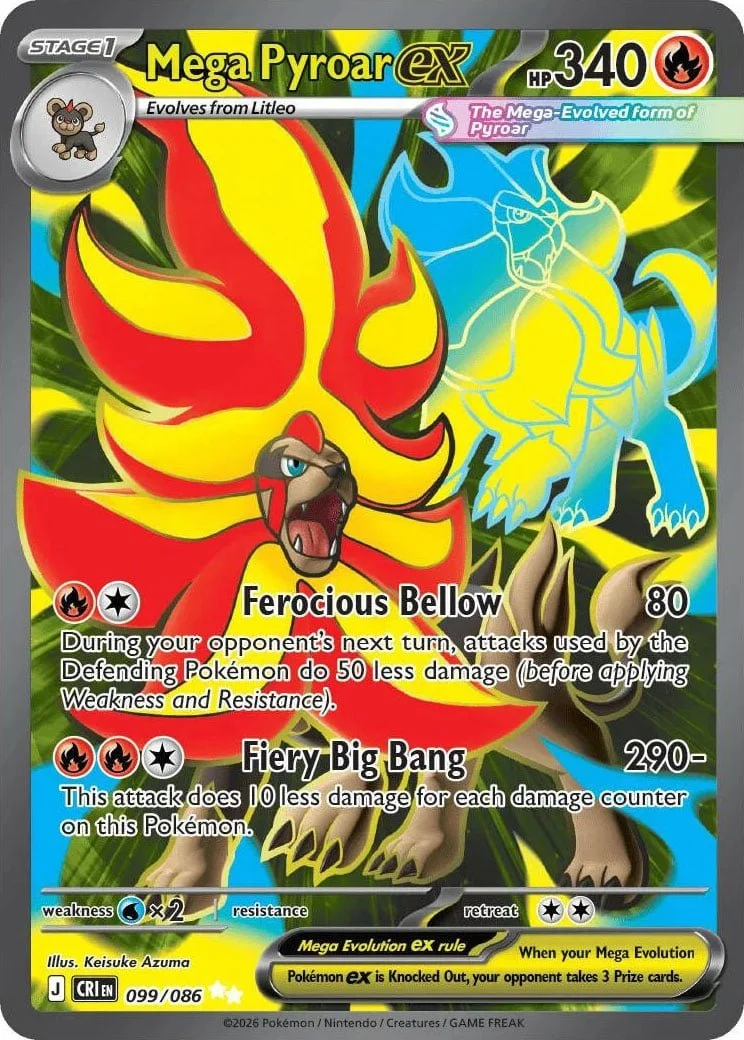 Mega Pyroar ex - Chaos Rising Pokemon TCG Card