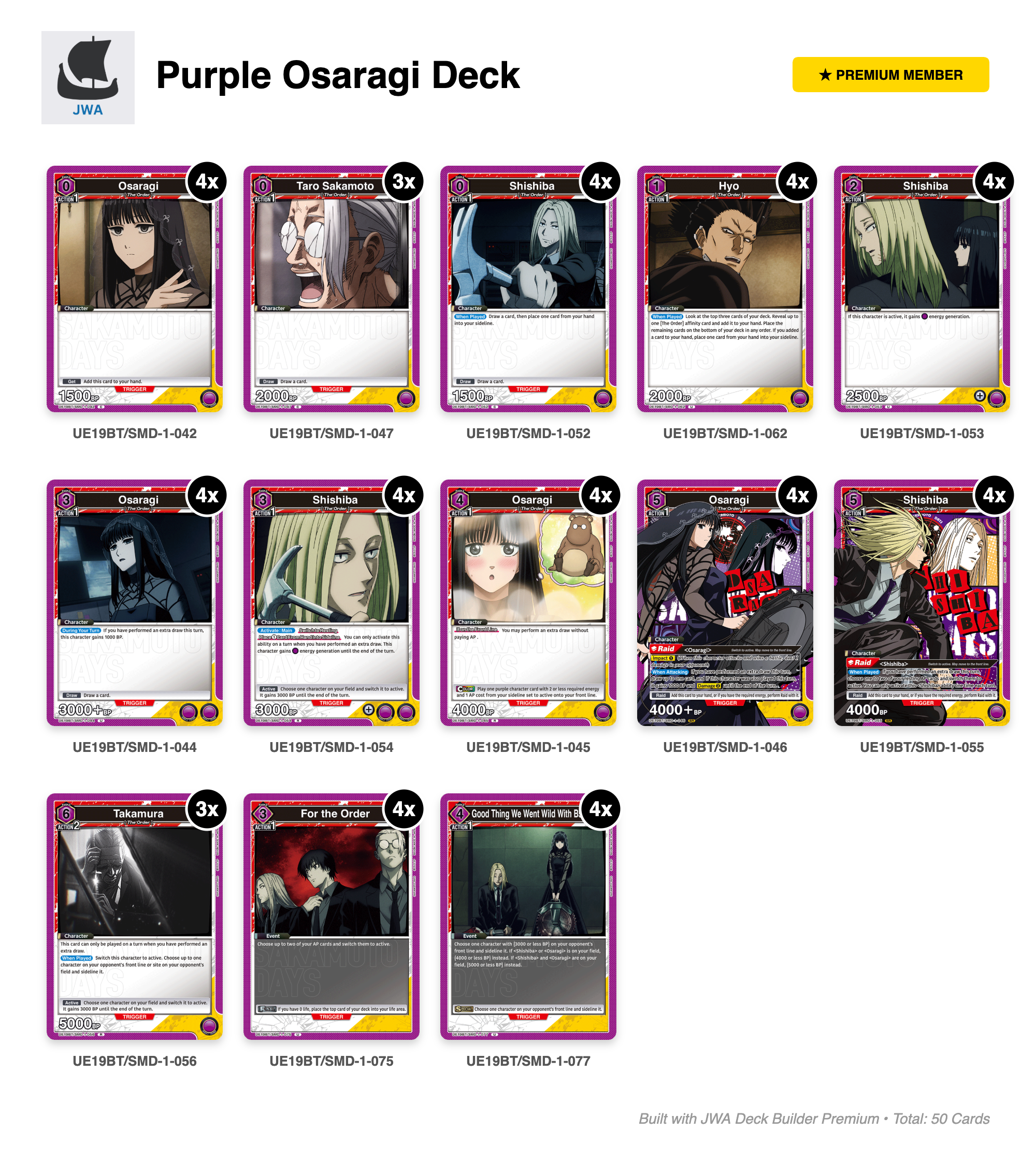 SAKAMOTO DAYS Deck List