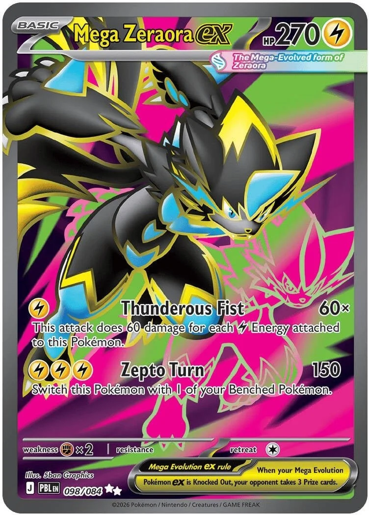 Mega Zeraora ex - Pitch Black Pokemon TCG Card