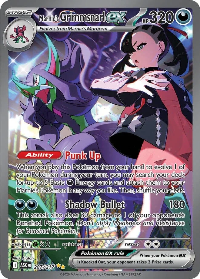 Marnie's Grimmsnarl ex Ascended Heroes Special Illustration Rare Pokemon Card