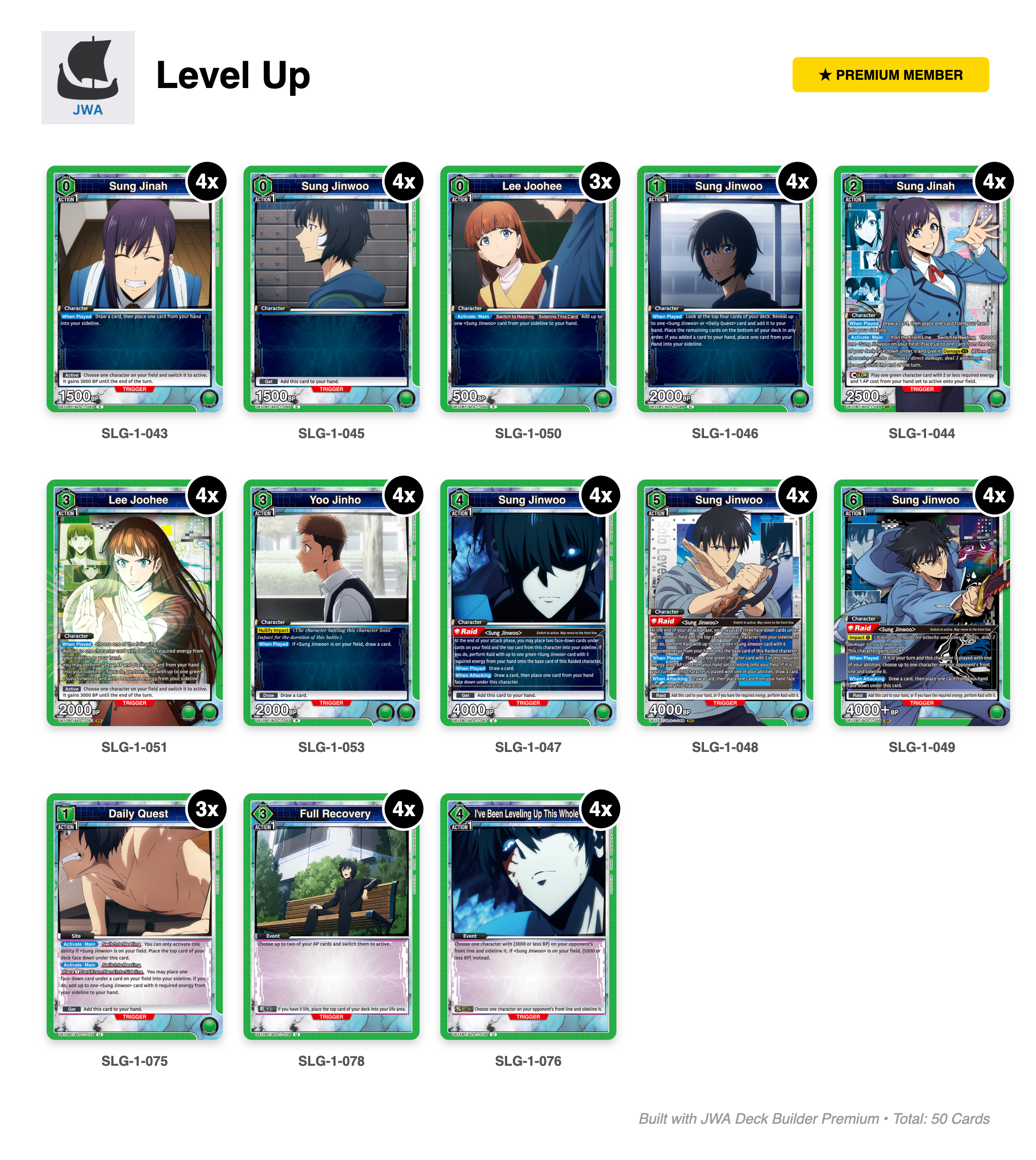 Solo Leveling Deck List