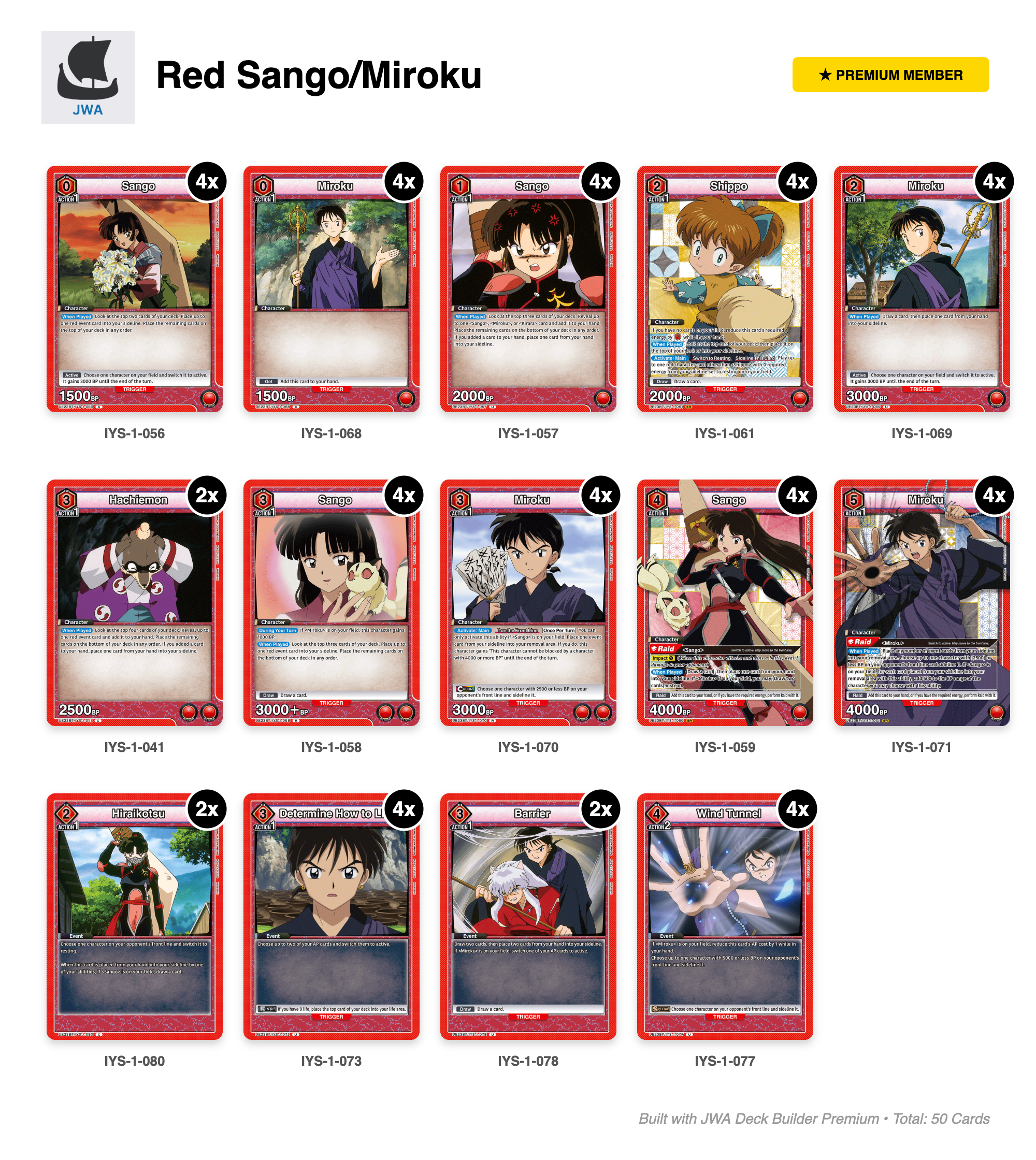 Inuyasha Deck List