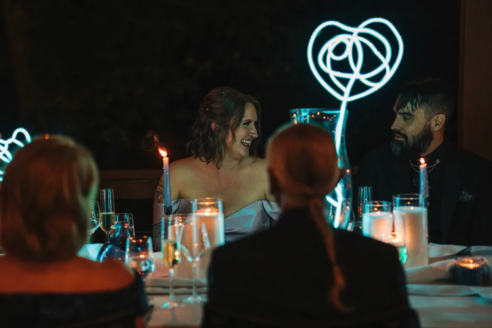 Evening details from Bryanna and RJ's intimate outdoor wedding celebration