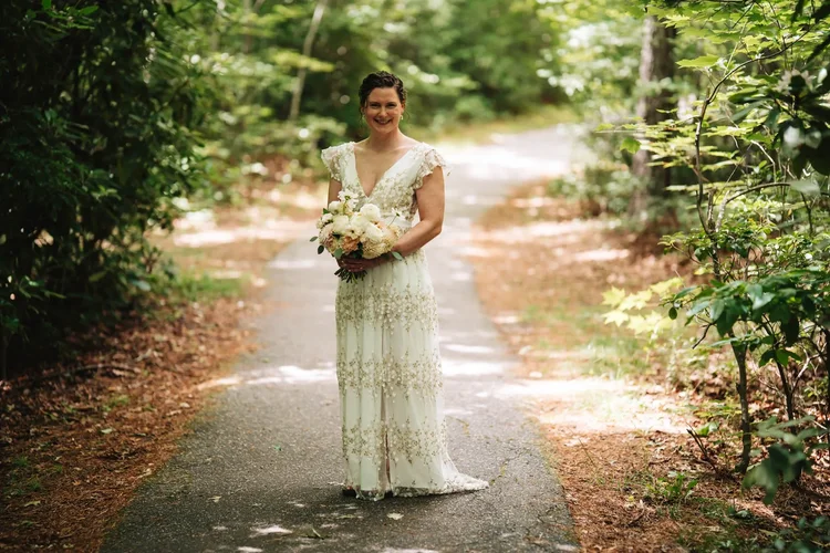 Mackenzie walking down for her first look at Wiseman's View.