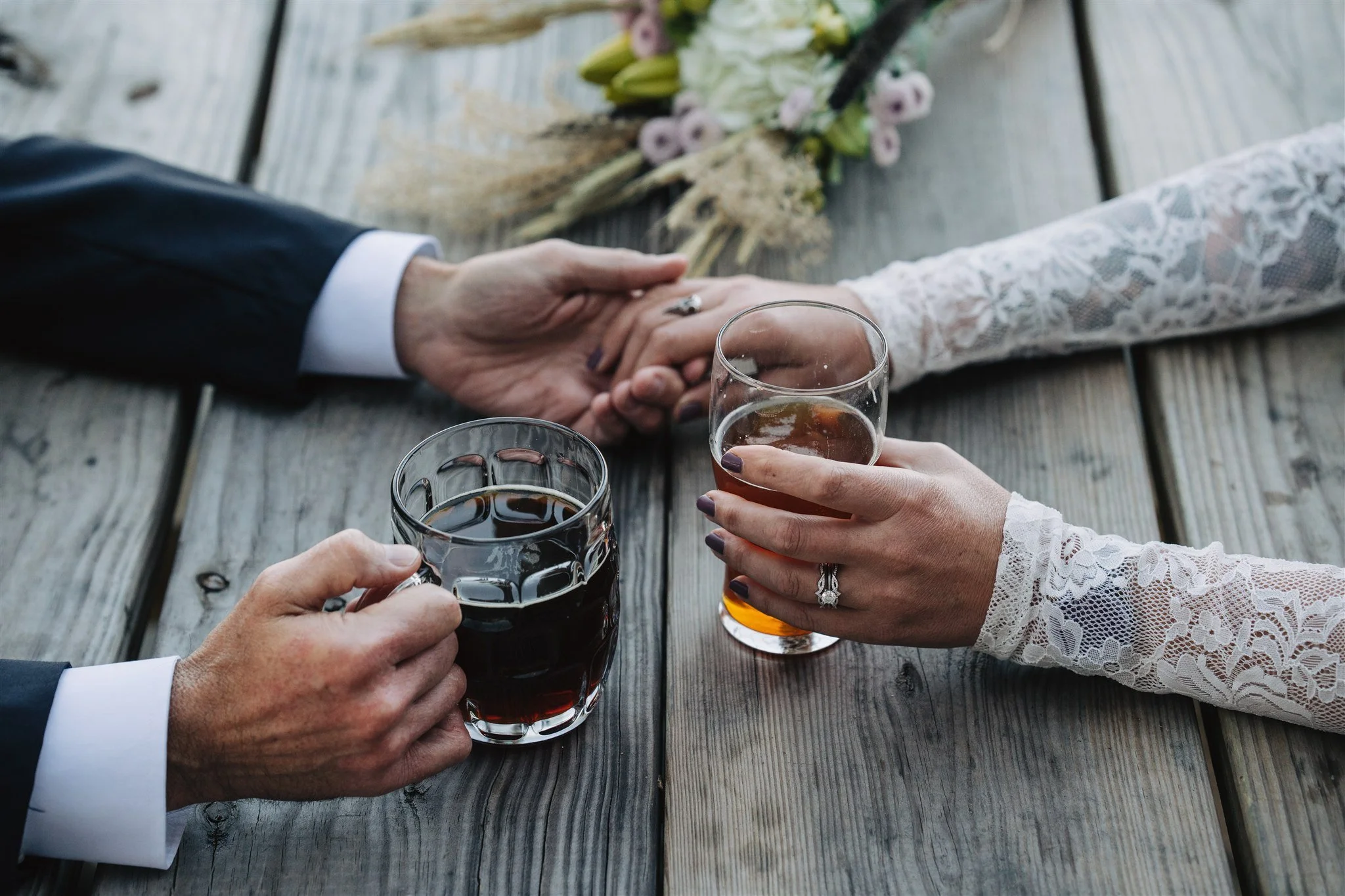 Couple enjoying a mountain wedding experience within reach of Asheville