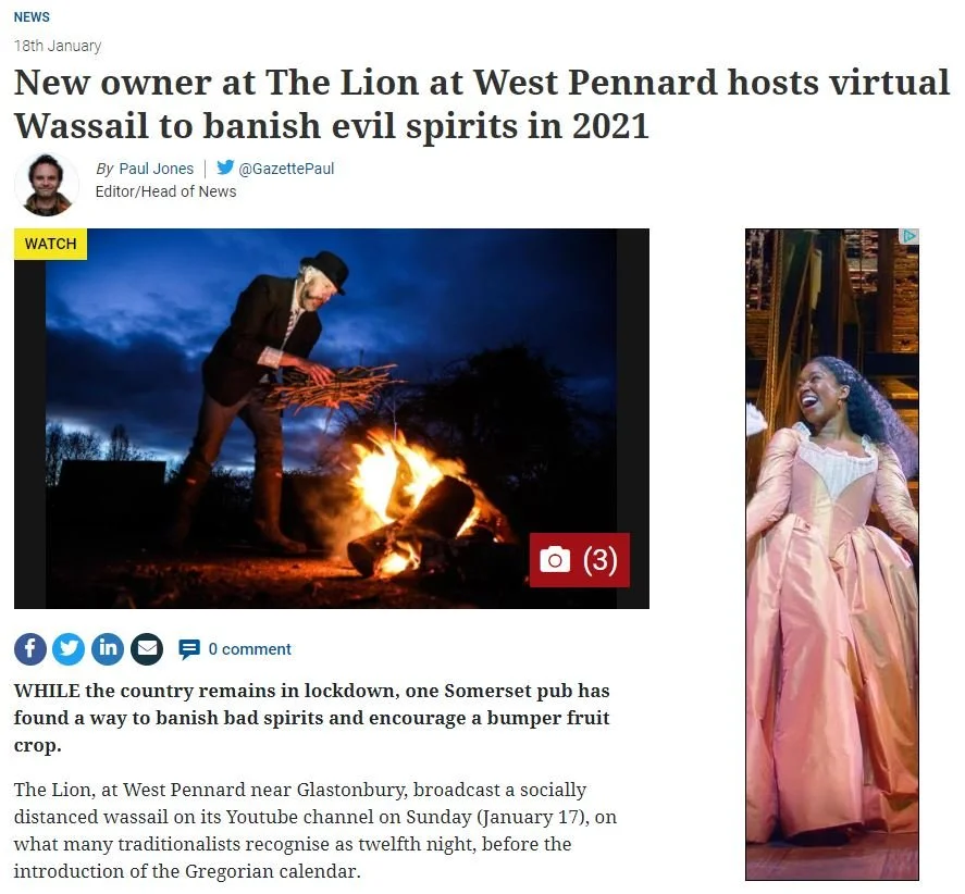 Newspaper and online coverage for The Lion at West Pennard