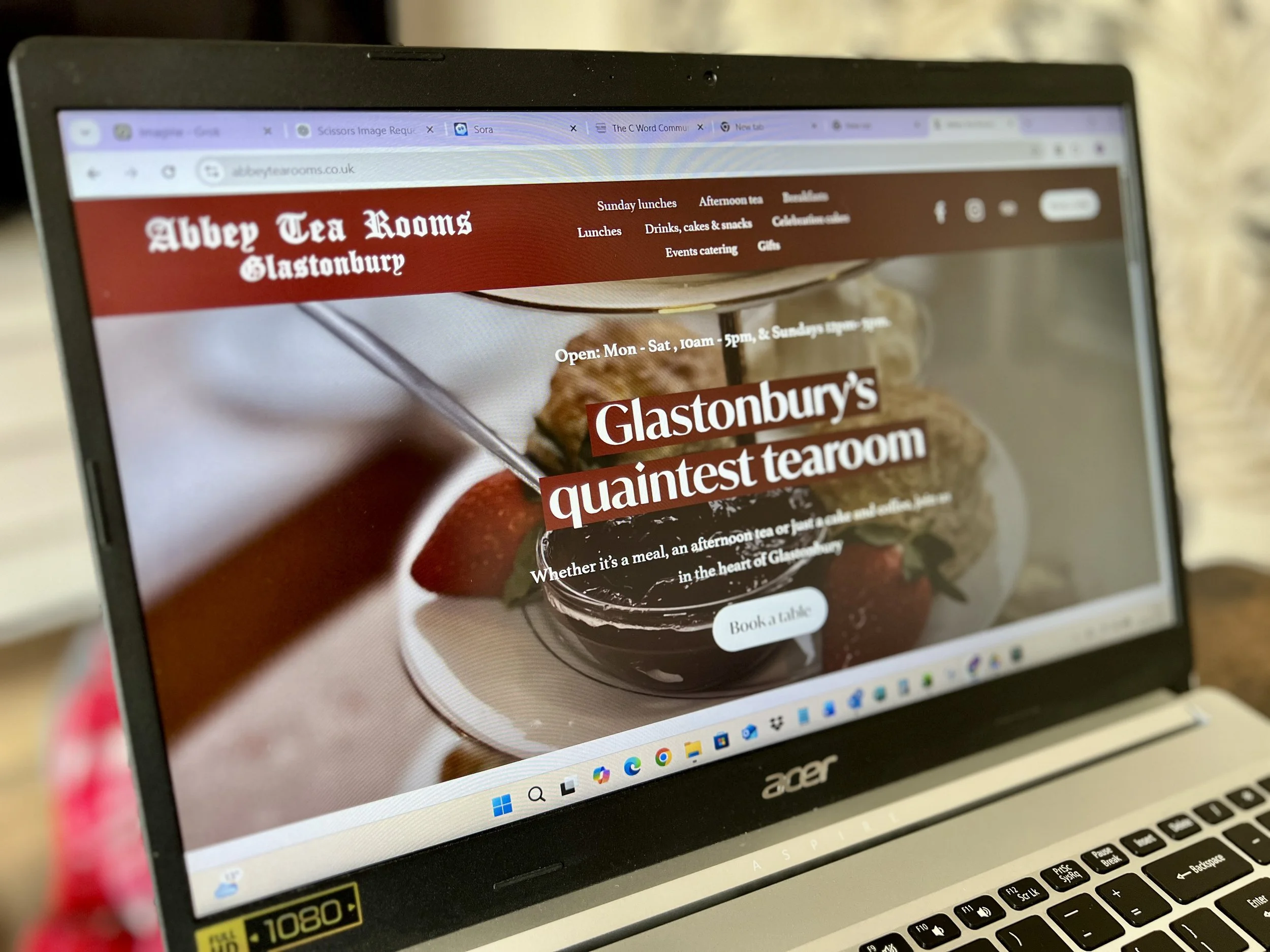 The refreshed Abbey Tea Rooms website