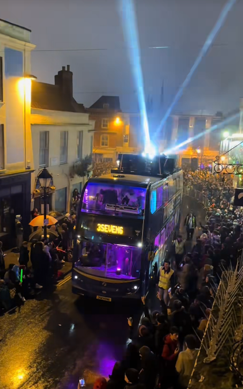 Carnival bus featured in a popular TikTok video