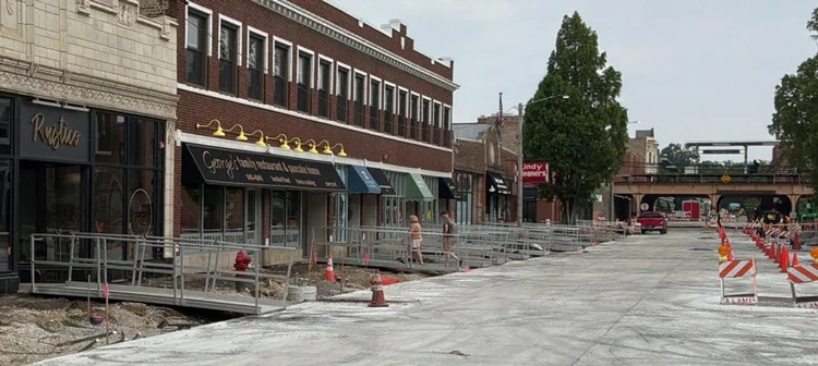 ramps leading to businesses