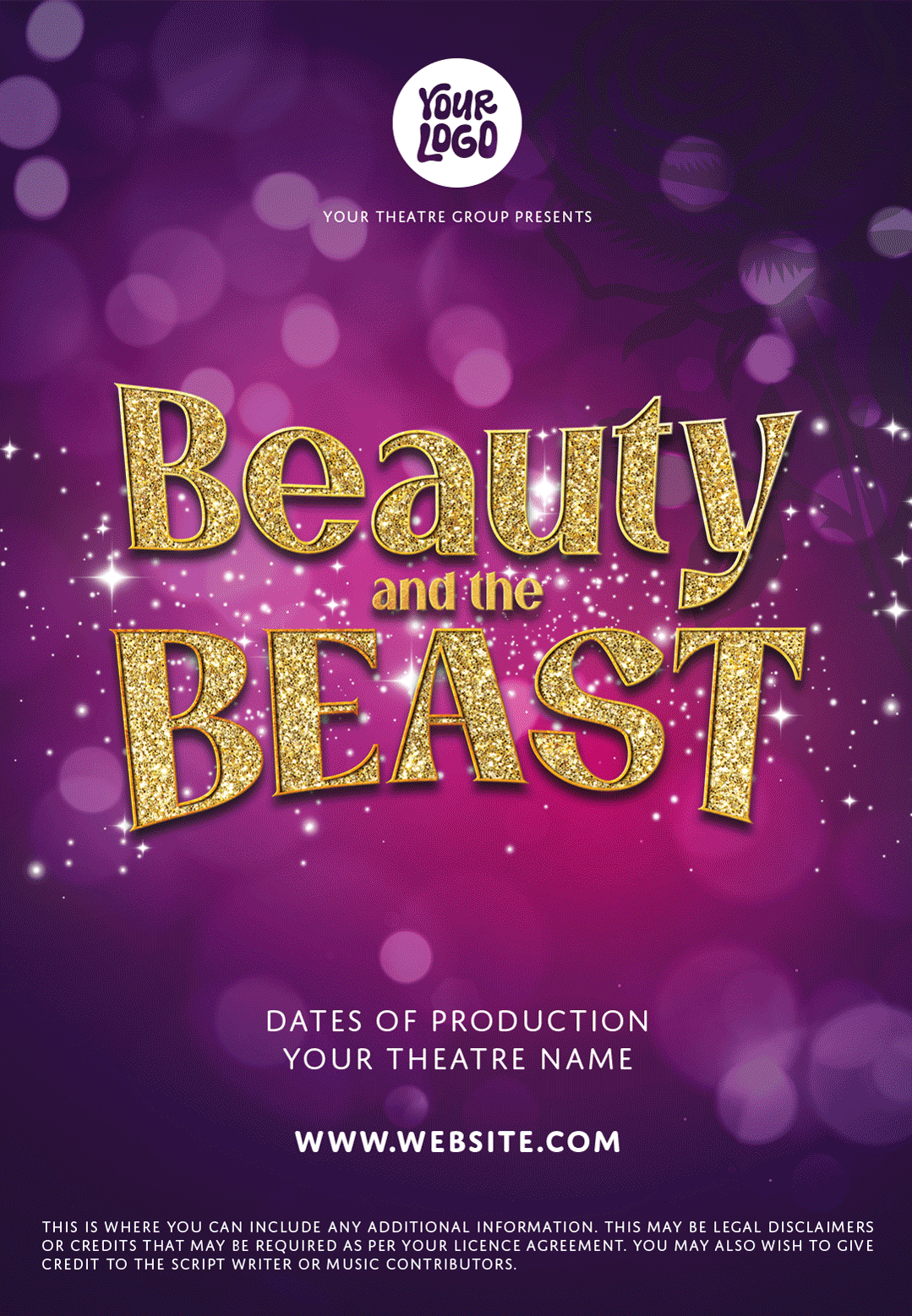 Animation showing a panto poster cycling through different colourways
