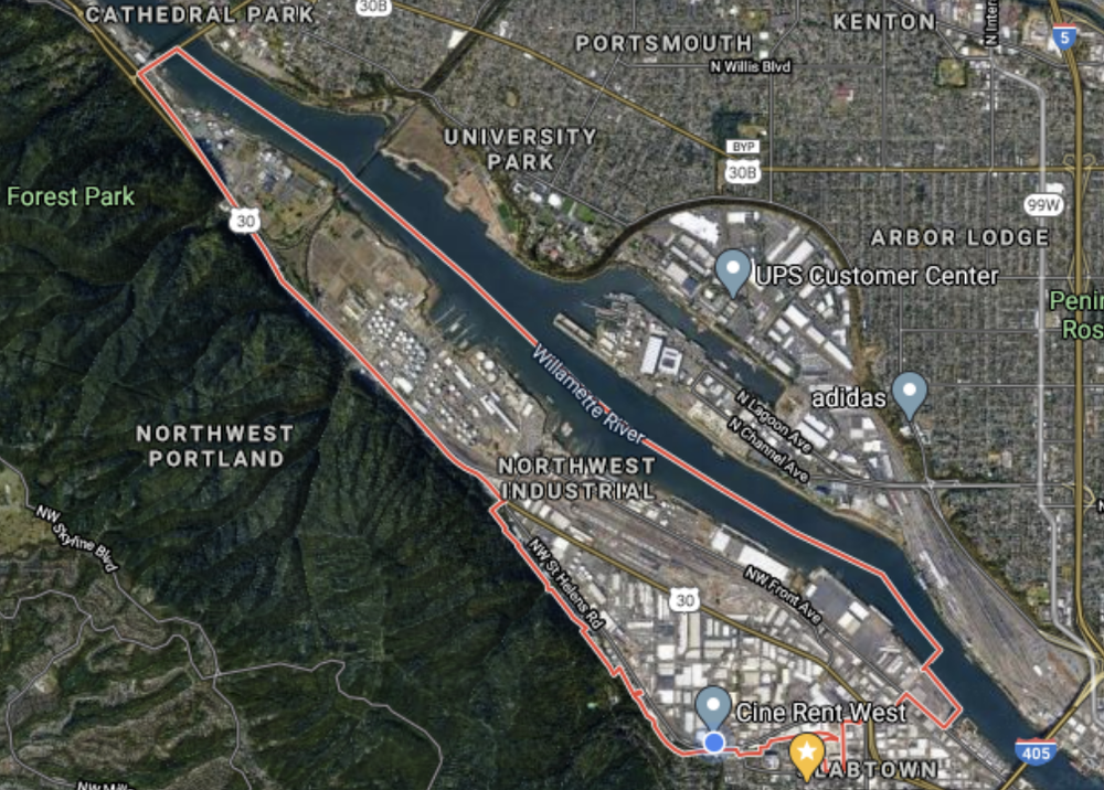 Northwest Works District Red Boundary Line Map
