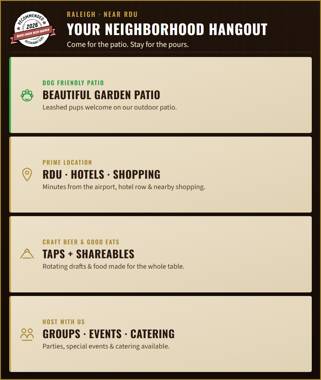Brier Creek Beer Garden — Your Neighborhood Hangout