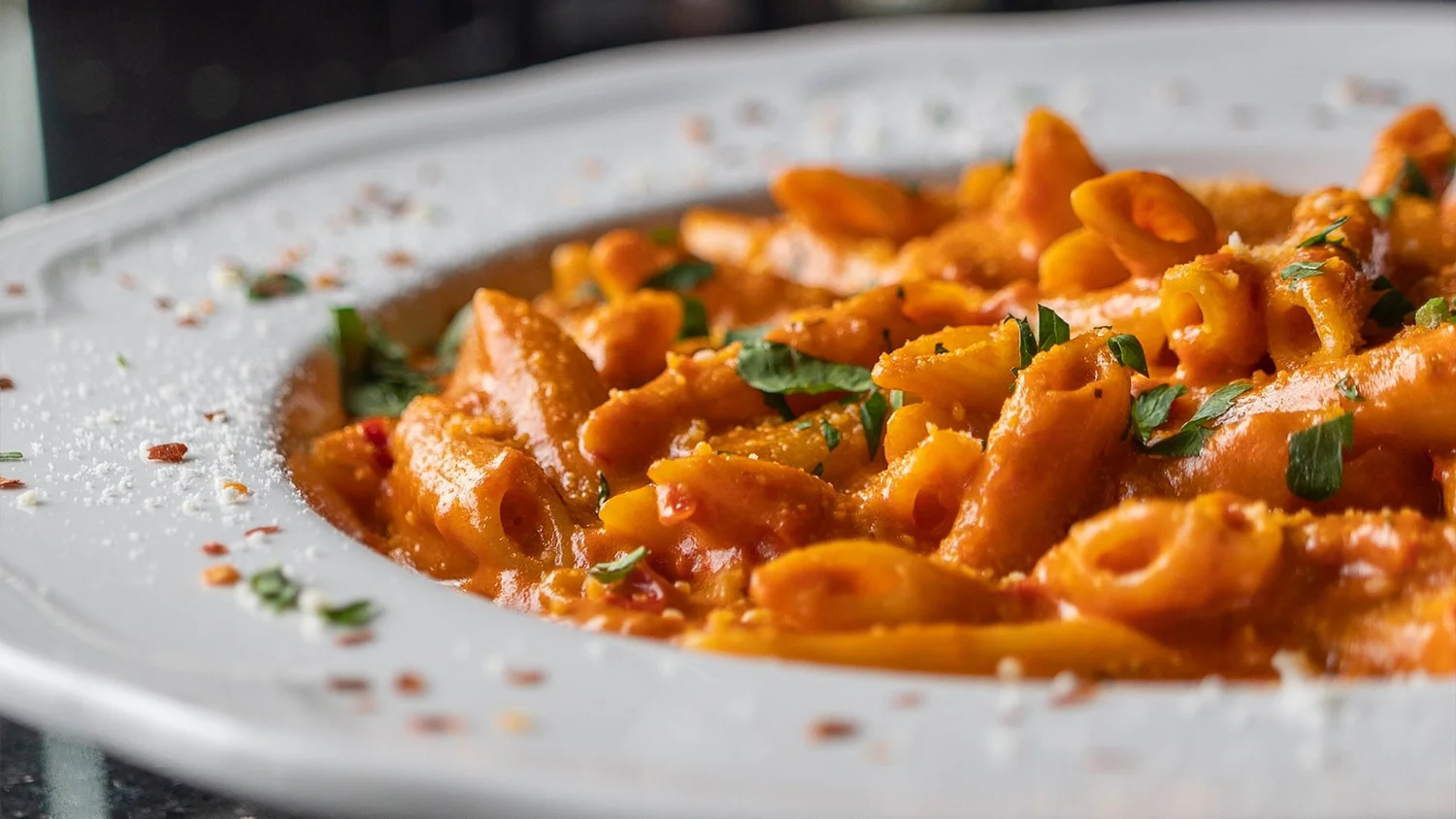 Pizza One penne pasta in creamy tomato sauce