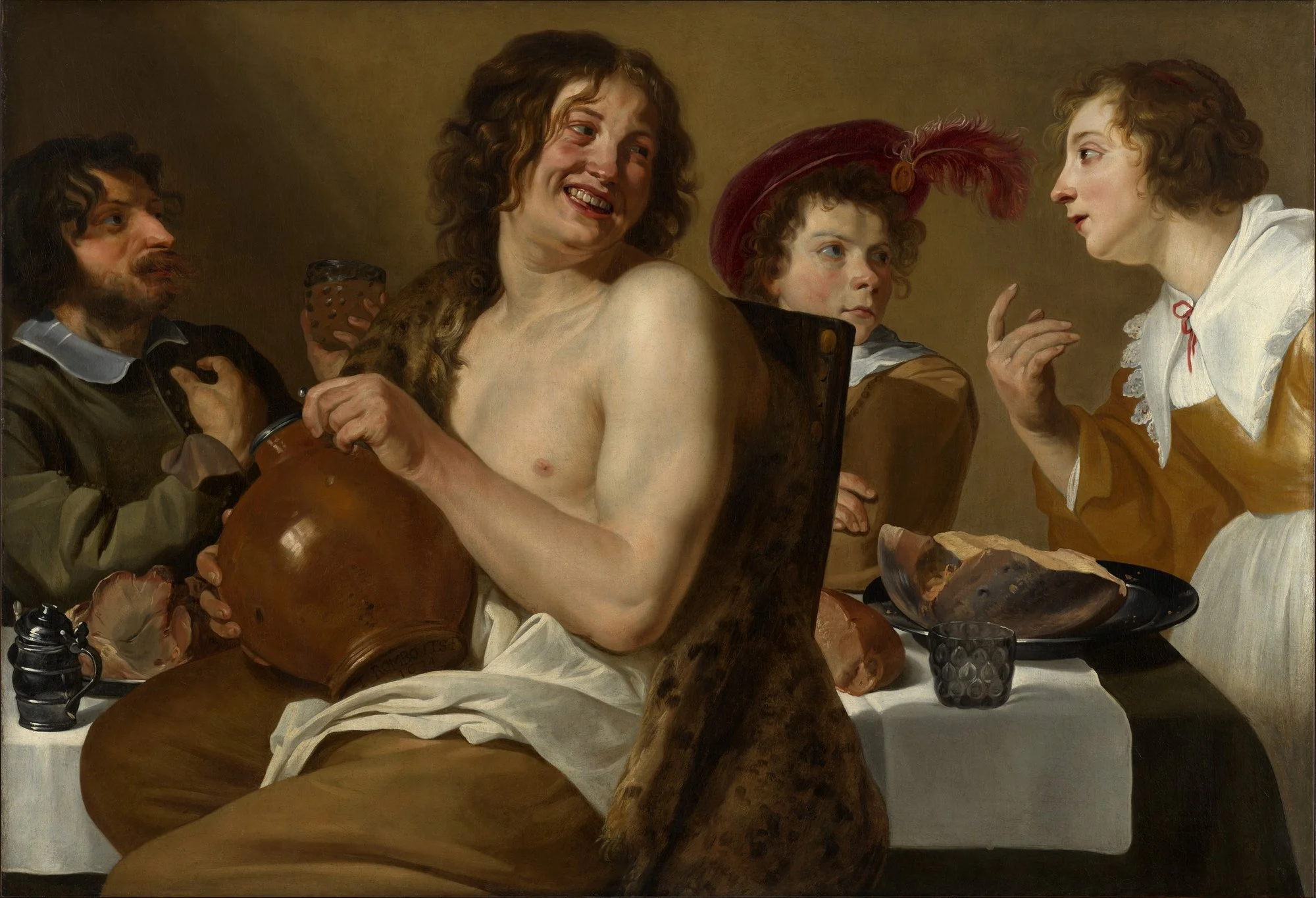 Theodoor Rombouts, A Drinking Scene with Bacchus
