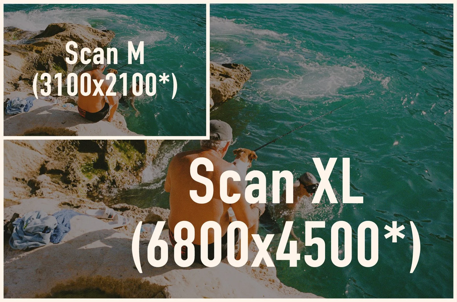 35 mm · Scan M / Scan XL · 3.100 × 2.100 / 6.800 × 4.500 px