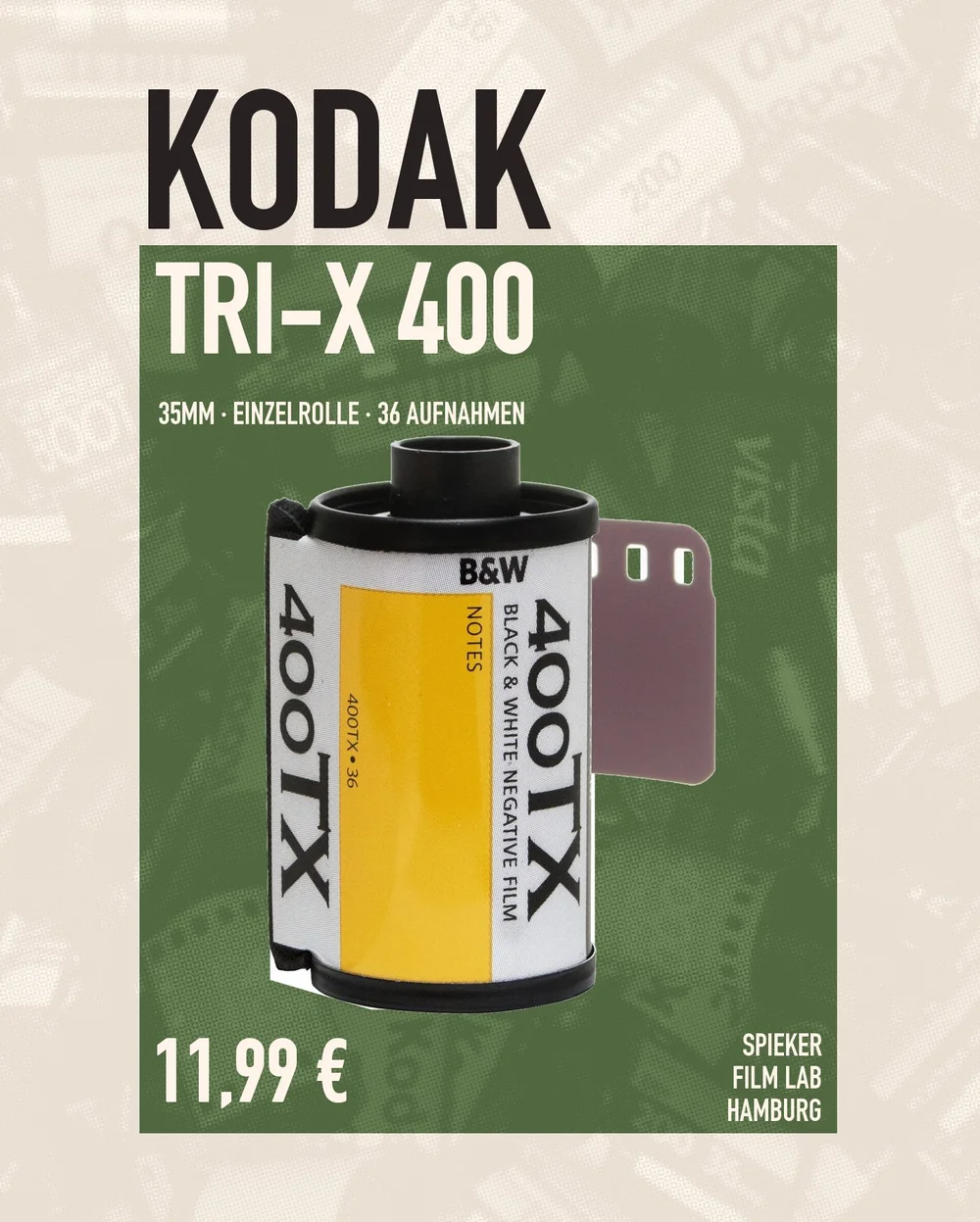 Kodak Tri-X 400 · 35 mm · Einzelrolle · Spieker Film Lab Hamburg