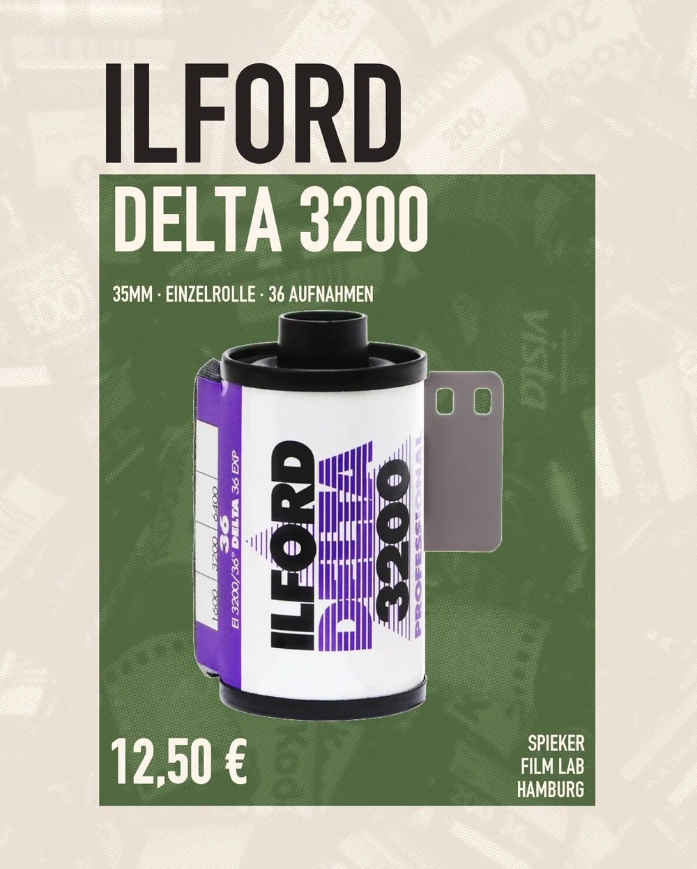 Ilford Delta 3200 · 35 mm · Einzelrolle · Spieker Film Lab Hamburg