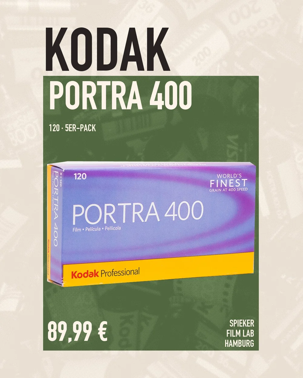 Kodak Portra 400 · 120 · 5er-Pack · Spieker Film Lab Hamburg