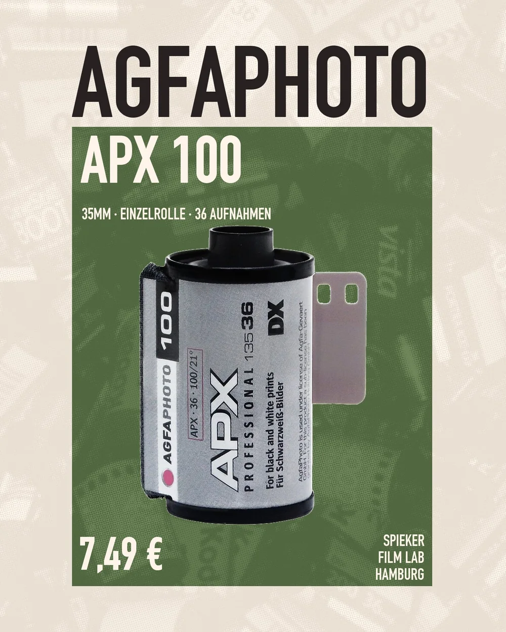 Agfa APX 100 · 35 mm · Einzelrolle · Spieker Film Lab Hamburg