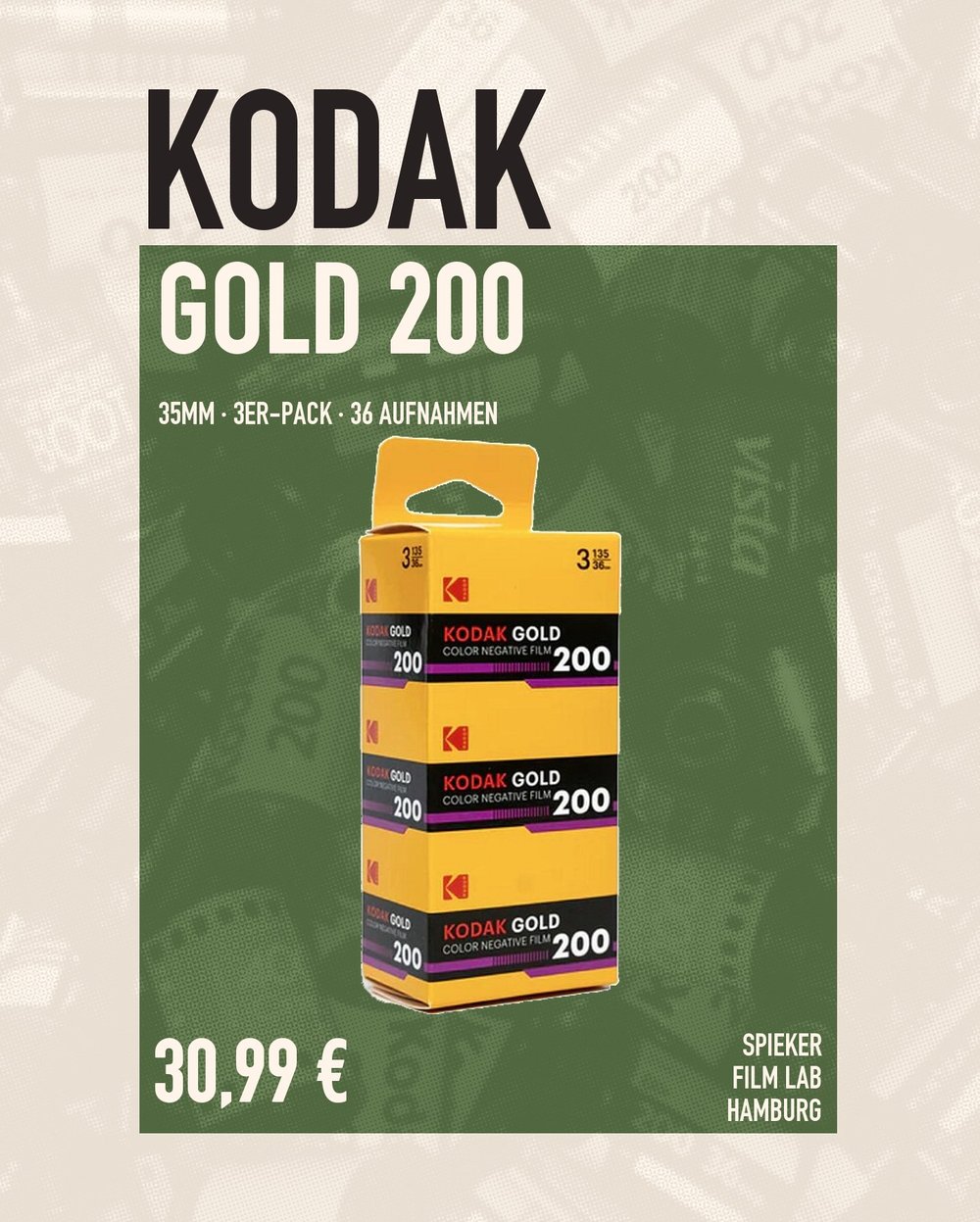 Kodak Gold 200 · 35 mm · 3er-Pack · 36 Aufnahmen · Spieker Film Lab Hamburg