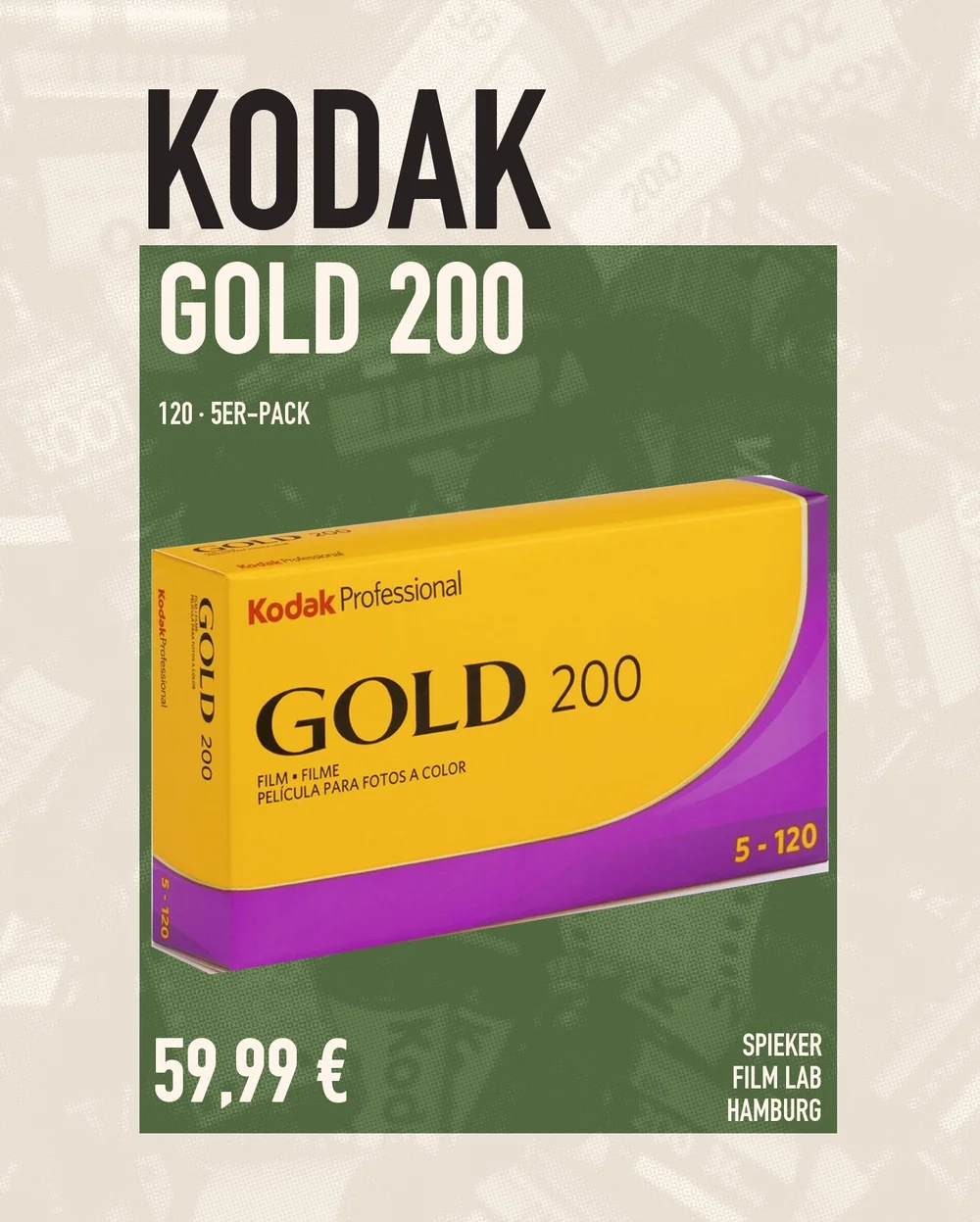 Kodak Gold 200 · 120 · 5er-Pack · Spieker Film Lab Hamburg