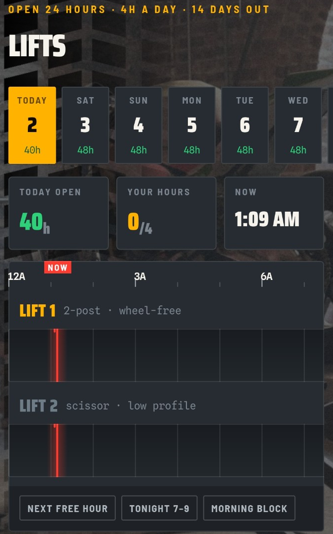 Lift booking in the Displaced Motoco app