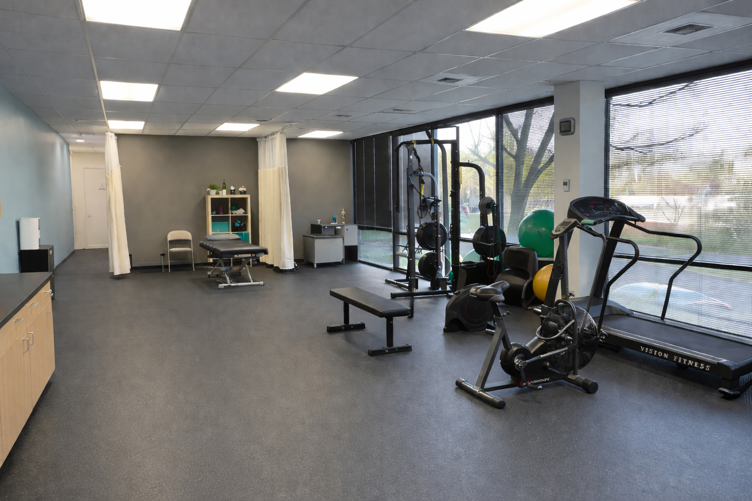Physical therapy and rehabilitation gym at SageMED in Bellevue, WA