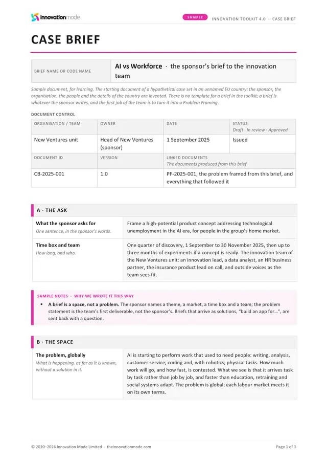 Sample Case Brief, first page