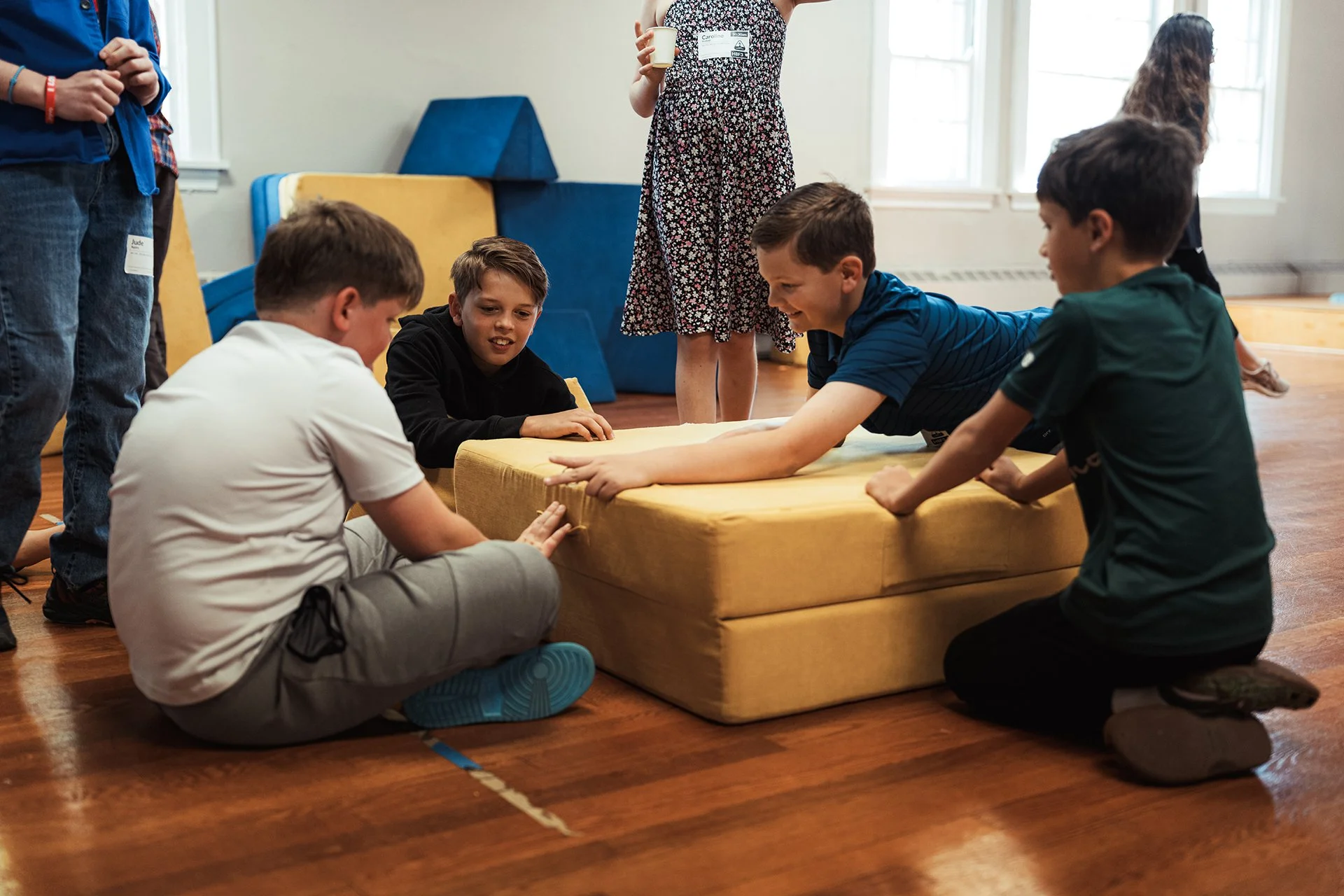 Kids gathered together during a Mission Kids large-group lesson