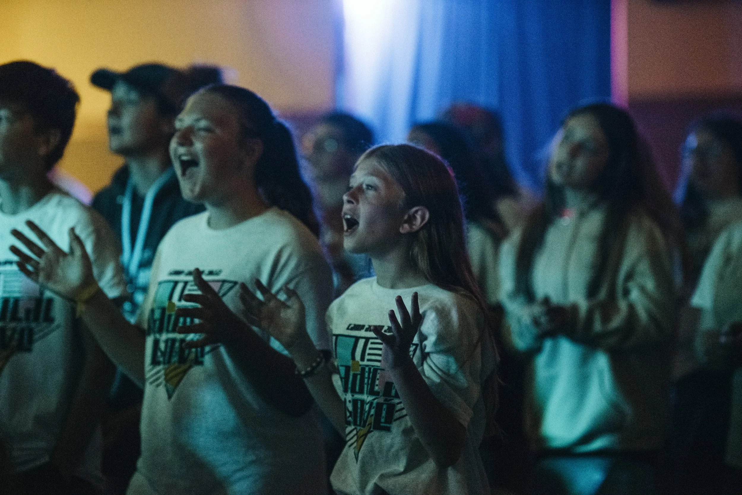 Youth team serving on a Sunday