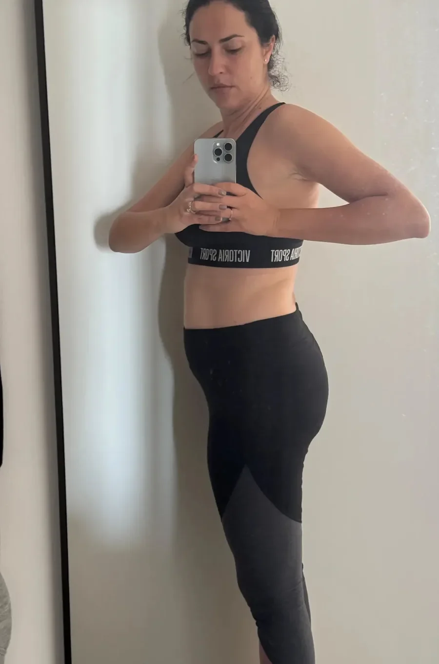 Cristina before — side view