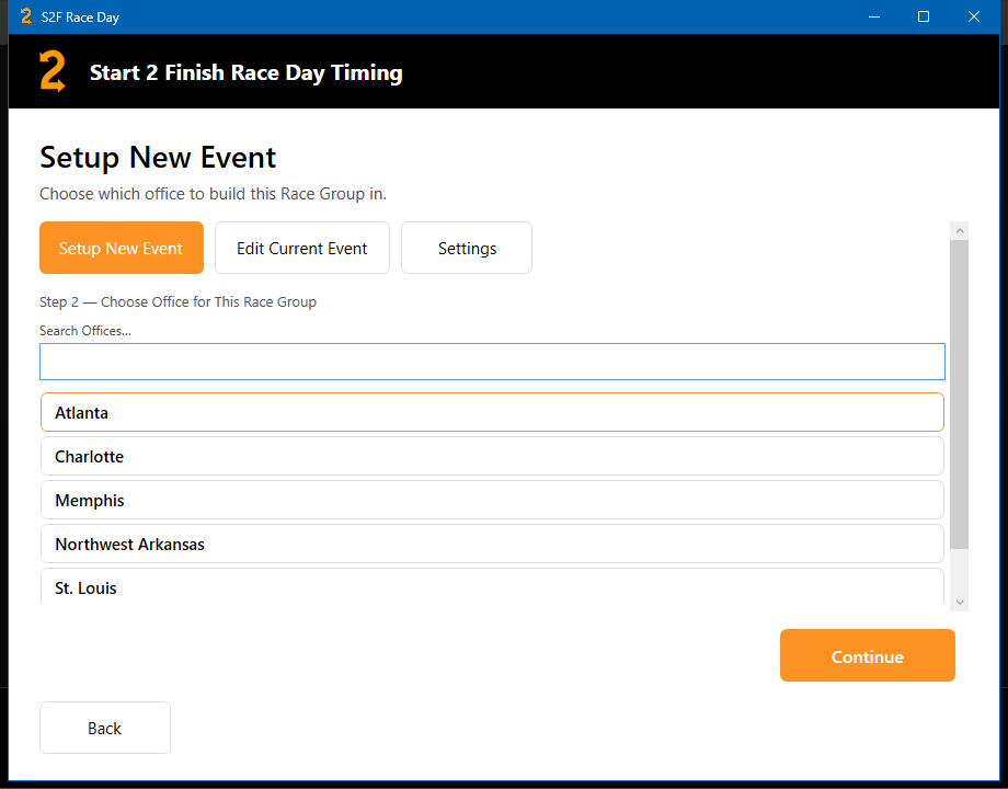 Choose office step while creating a new event
