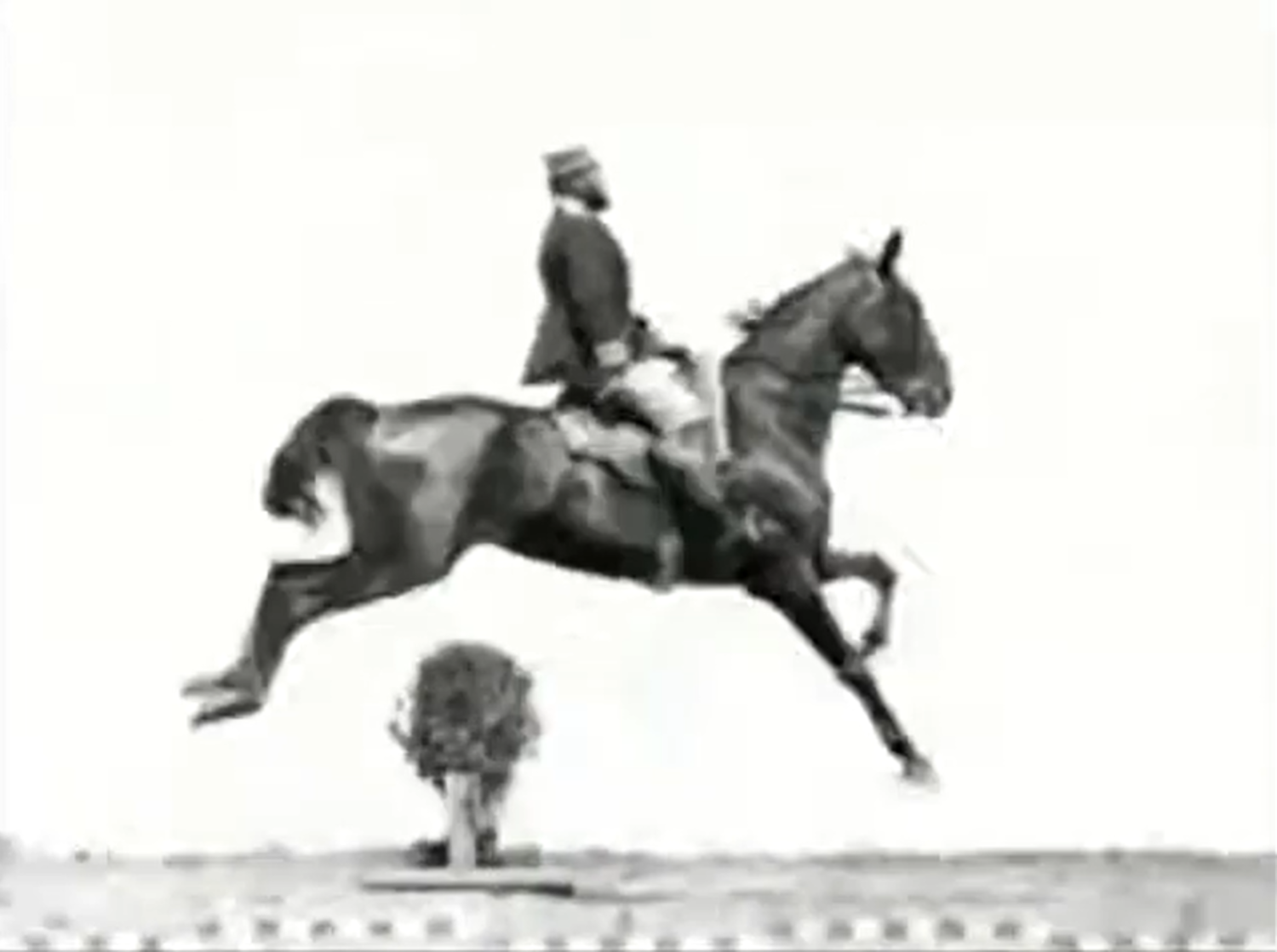 Pferd und Reiter Springen über ein Hindernis (1888).png