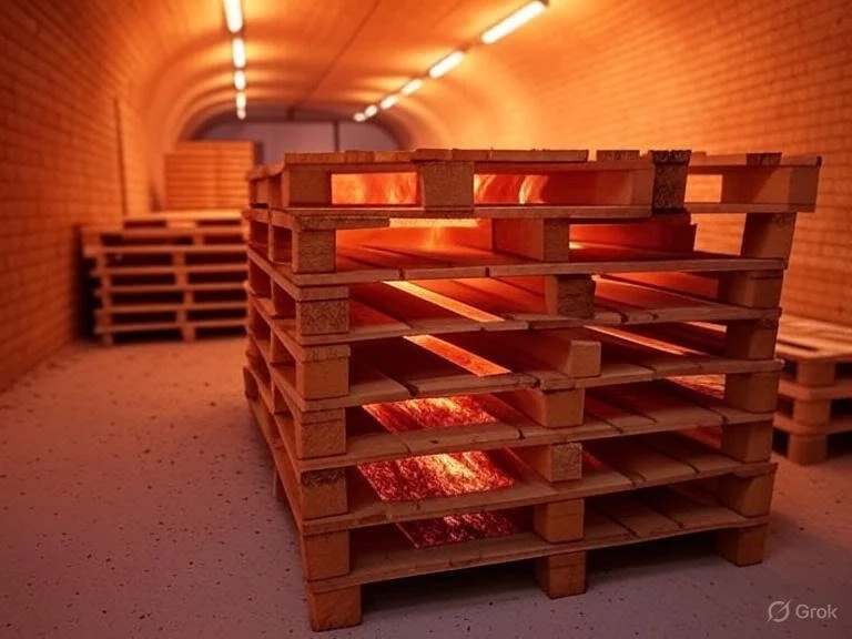 Fumigated pallet alternative: heat treatment kiln process