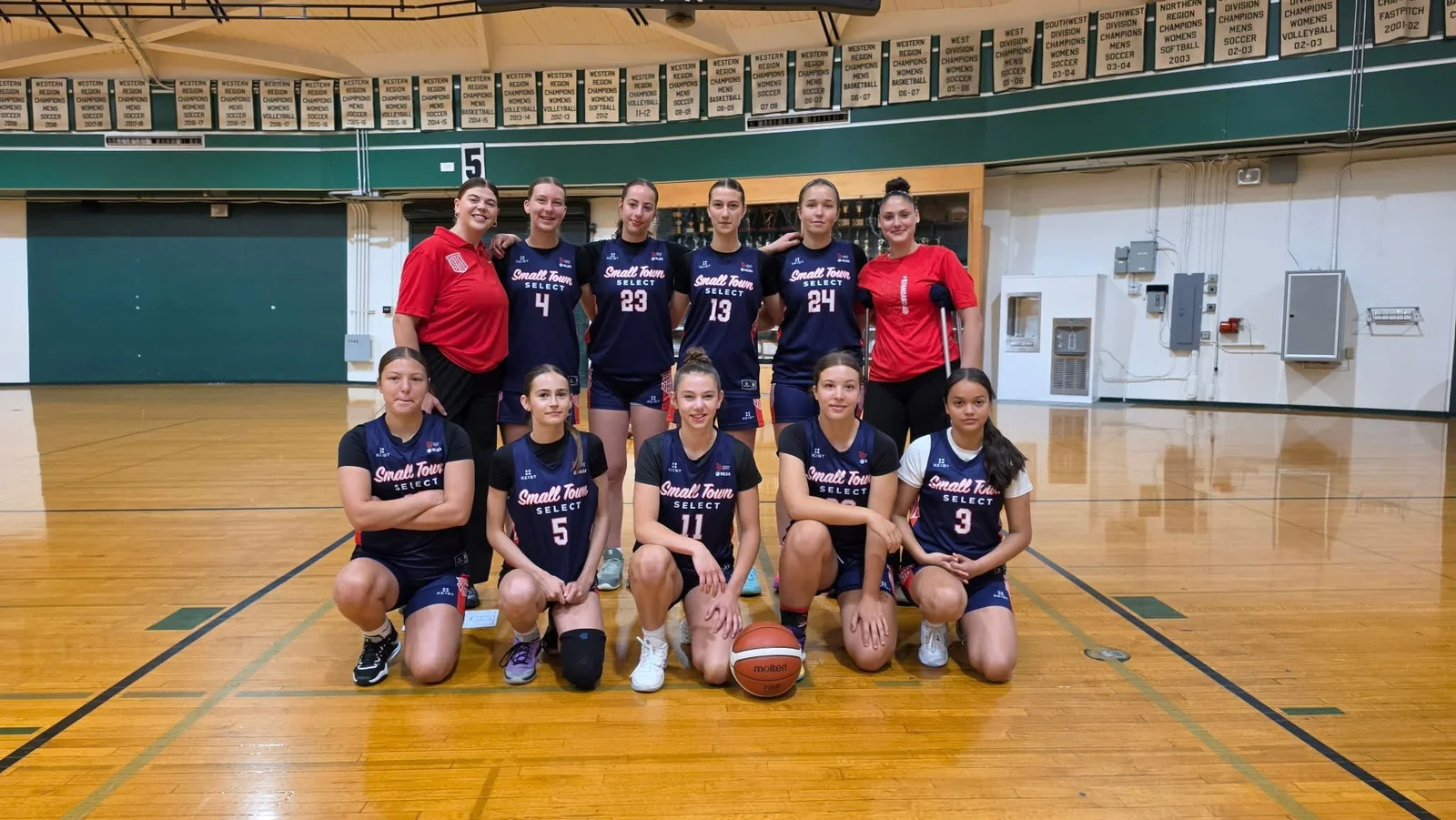 Small Town Select players and coaches together in their team uniforms