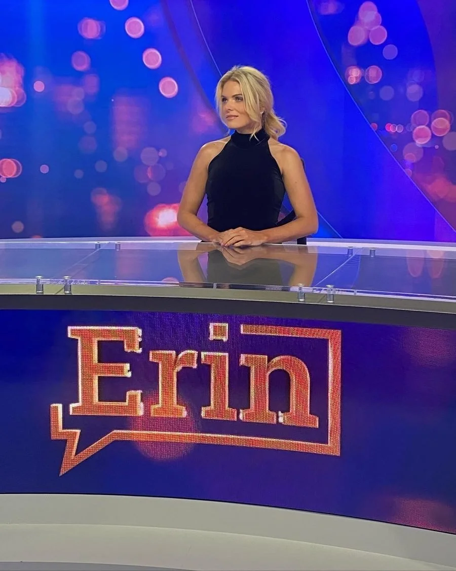 Erin Molan on the set of her Sky News show, Erin