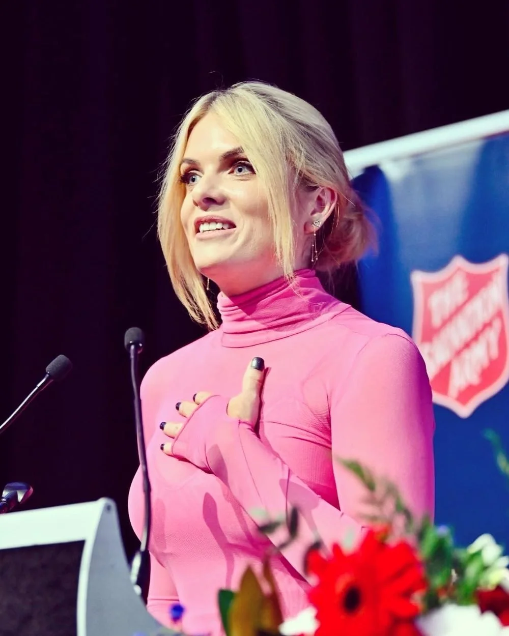 Erin Molan speaking at the Salvation Army Red Shield Appeal launch