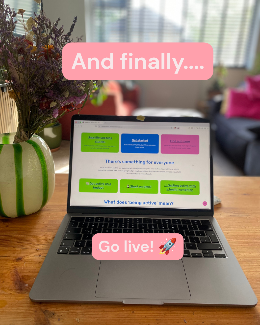 And finally, go live